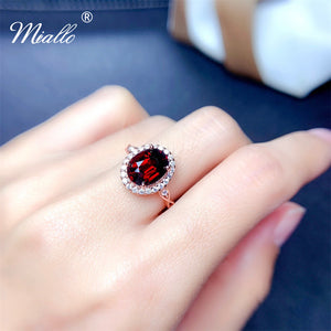 [miallo] Ring R98 Rose Gold Ruby Women Ring
