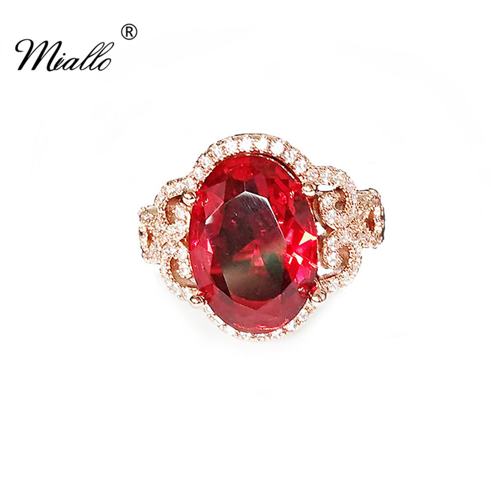 [miallo] Ring R45 Elegant Rose Gold Ruby Ring
