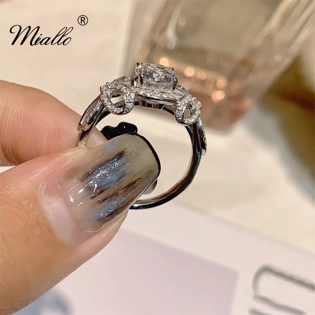 [miallo] Ring R20 Luxury CZ Stone Bow Ring