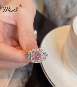 [miallo] Ring R14 Pink Cubic Zirconia Women Ring