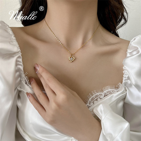 18K Gold Korean Love Cup Necklace Fashion Wild Clavicle Chain