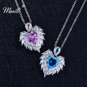 [miallo] Necklace N31 Angel Wing Heart Pendant Necklace