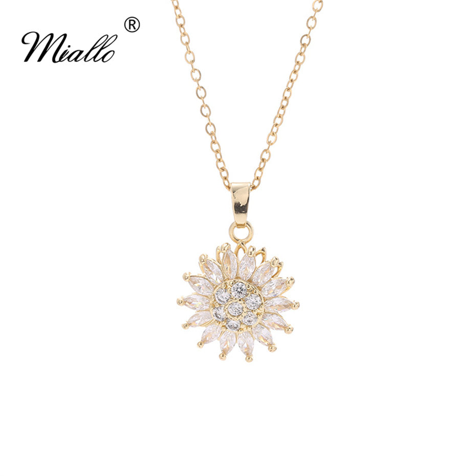 [miallo] Necklace N35 Rotatable Sunflower Necklace