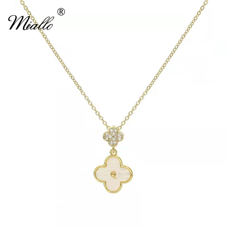 [miallo] Necklace N42 White Fritillary Clover Necklace
