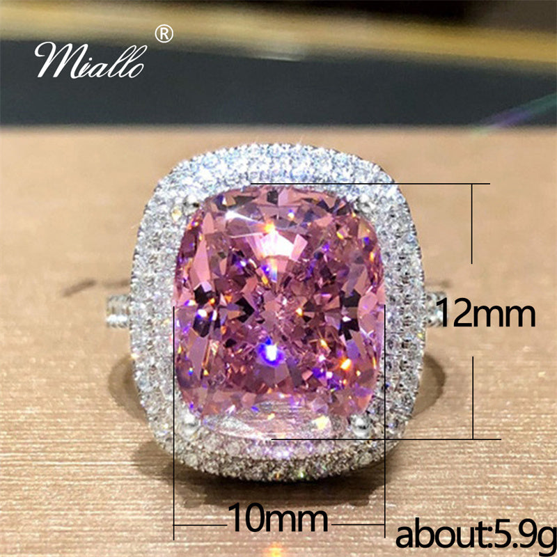 [miallo] Ring R197 Square Pink Zircon Ring