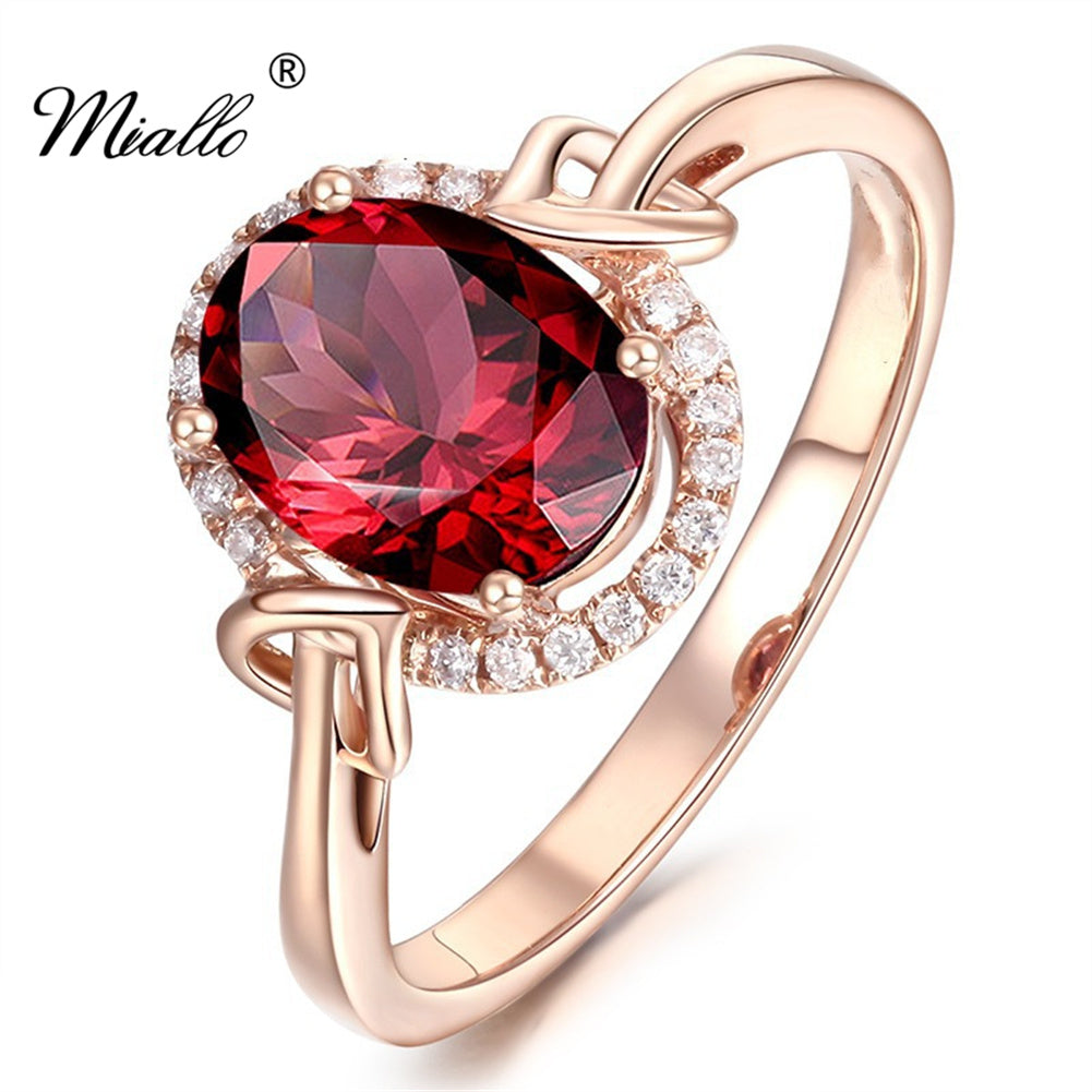 [miallo] Ring R43 Rose Gold Ruby Ring