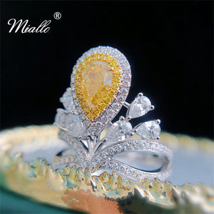 [miallo] Ring R82 Yellow Color CZ Stone Women Ring