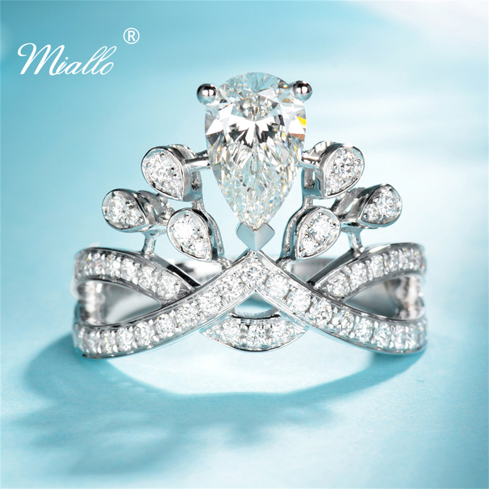 [miallo] Ring R101 Water Drop Pear Shaped Crown Ring