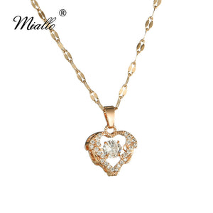 [miallo] Necklace N46 Love Shaped Rhinestone Necklace