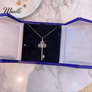 [miallo] Necklace N9 Pink Key Cubic Zirconia Necklace