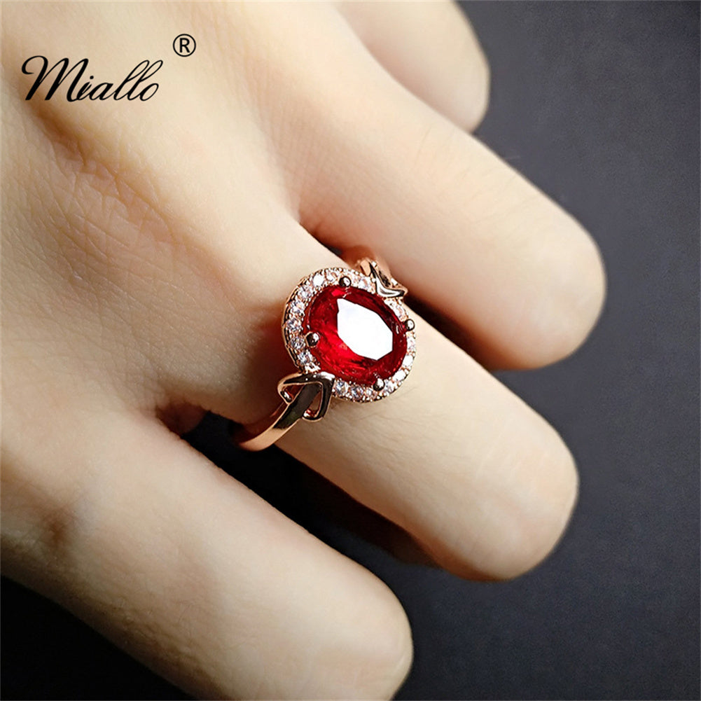 [miallo] Ring R43 Rose Gold Ruby Ring