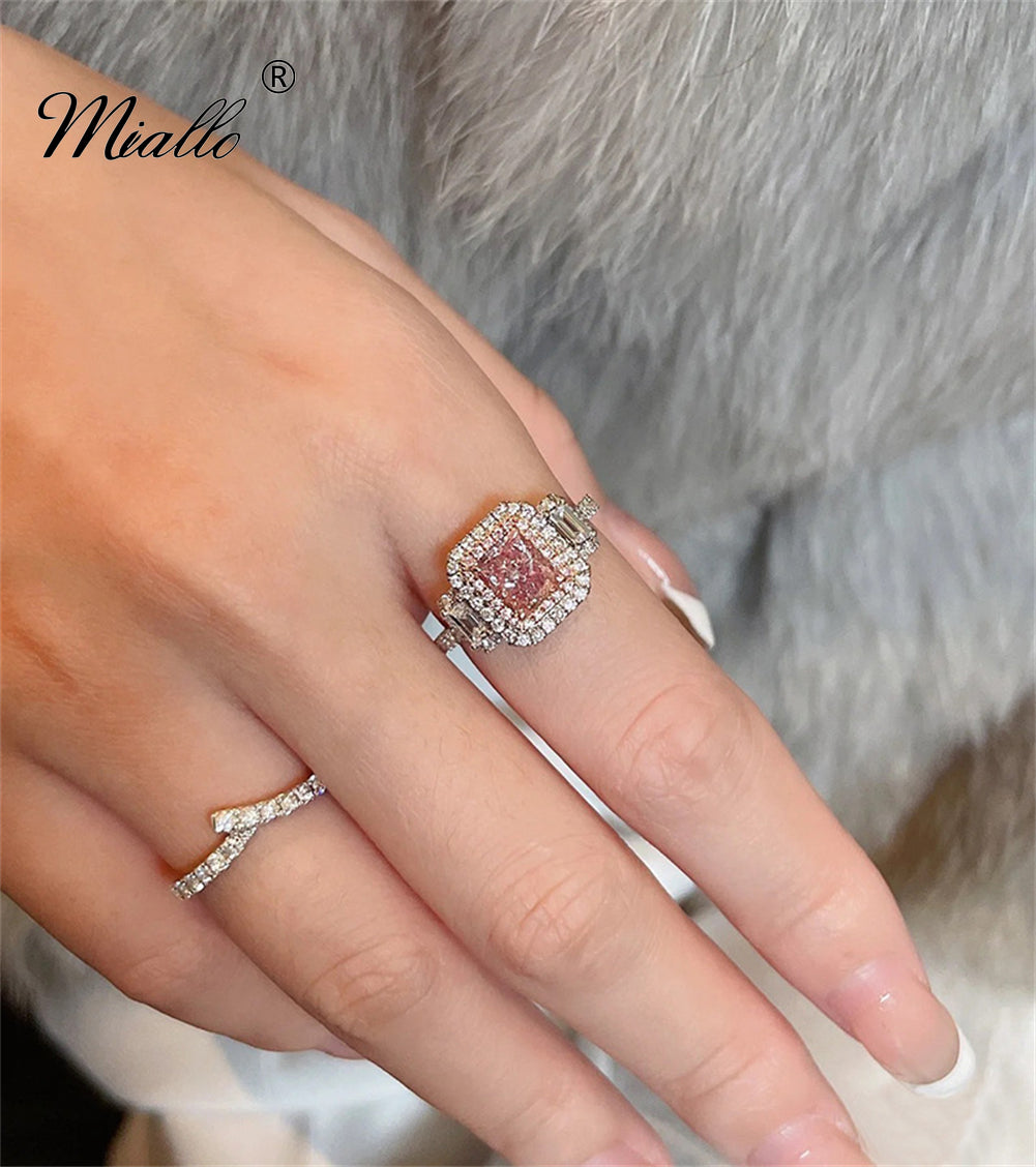[miallo] Ring R14 Pink Cubic Zirconia Women Ring