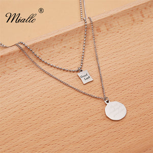 [miallo] Necklace N25 Good-luck Letter Pendant Sweater Chain