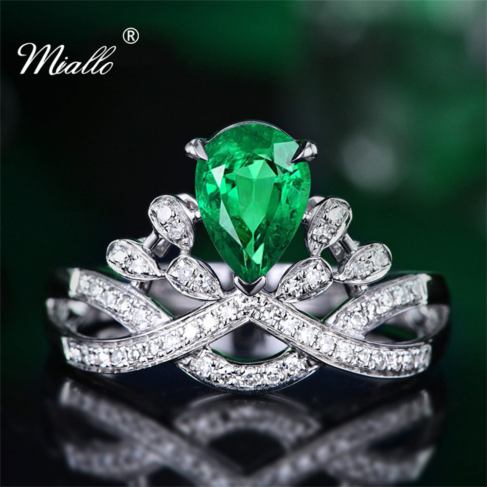 [miallo] Ring R101 Water Drop Pear Shaped Crown Ring