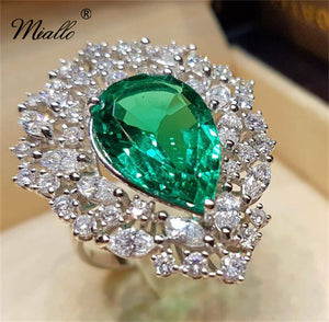 [miallo] Ring R145 Cubic Zirconia Emerald Women Ring