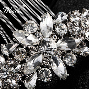 [miallo] Hair Comb HS-J3898 Silver Color Rhinestone Hair Comb