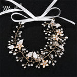 Load image into Gallery viewer, [miallo] Hairband HS-J2677 Gold Rhinestone Pearl Hairband
