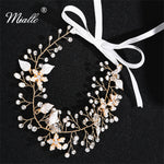 Load image into Gallery viewer, [miallo] Hairband HS-J2677 Gold Rhinestone Pearl Hairband

