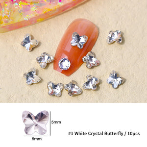 [miallo] NA6 Crystal Butterfly Geometric Nail Accessories