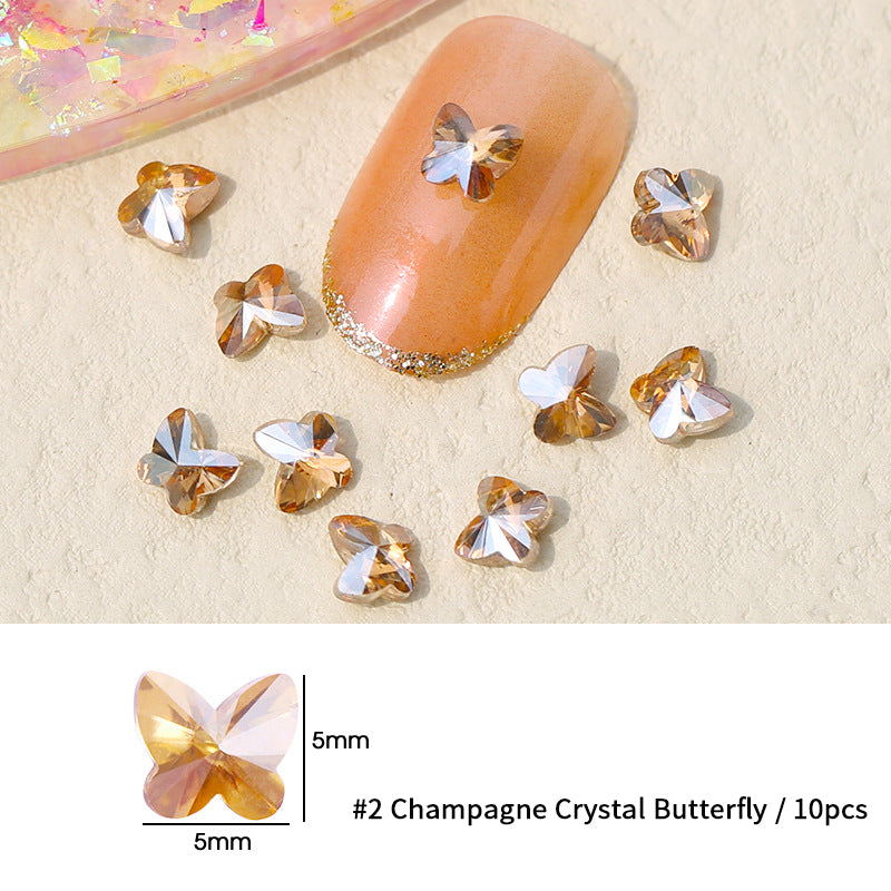 [miallo] NA6 Crystal Butterfly Geometric Nail Accessories