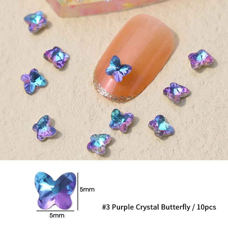 [miallo] NA6 Crystal Butterfly Geometric Nail Accessories