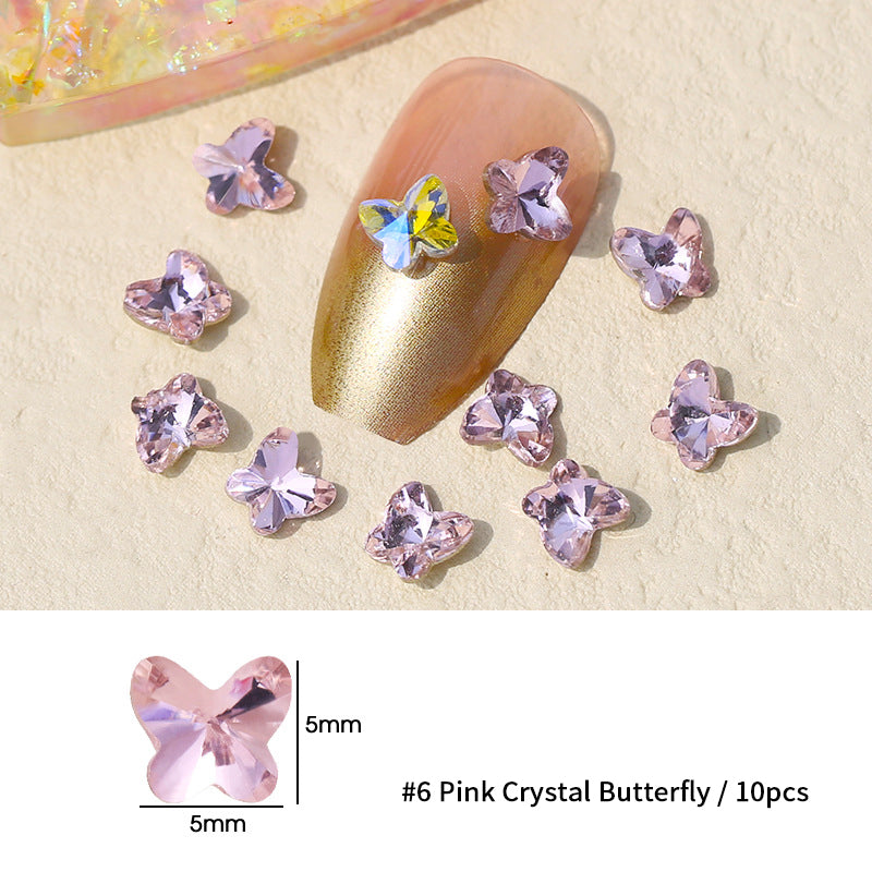 [miallo] NA6 Crystal Butterfly Geometric Nail Accessories