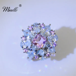 [miallo] Ring R165 Pink Cubic Zirconia Princess Ring