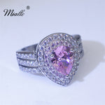 Load image into Gallery viewer, [miallo] Ring R154 Pink Crystal Water Drop Ring
