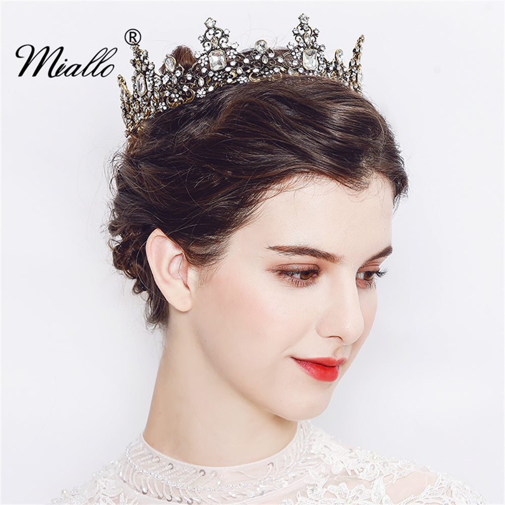 [miallo] Tiara TS-J2839 Baroque Queen Rhinestone Wedding Crown