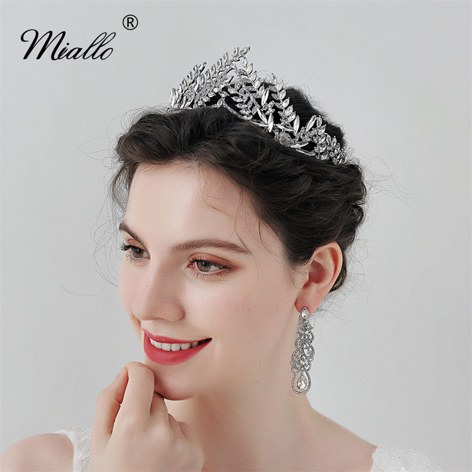 [miallo] Tiara TS-J2872 Silver Color Leaf Crown