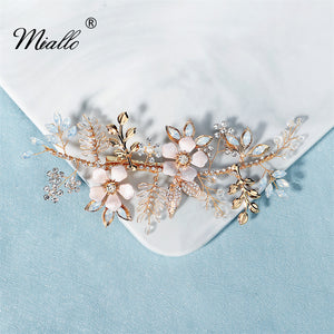 [miallo] Hair Clip HS-J6293 Rhinestone Crystal Flower Leaf Hair Clip