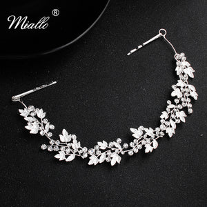 [miallo] Hairband HS-J5489 Leaf Rhinestone Bridal Hairband