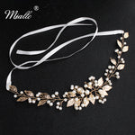 Load image into Gallery viewer, [miallo] Hairband HS-J5679 Gold Leaf Pearl Hairband
