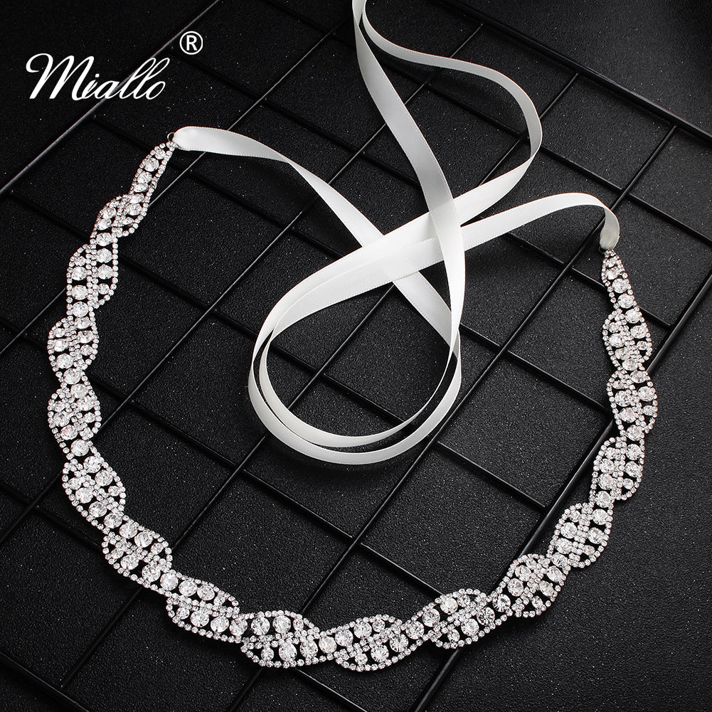 [miallo] Belt WS-J046 Spiral Rhinestone Bridal Belt