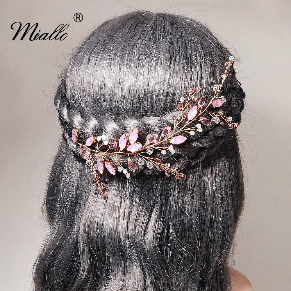 [miallo] Headband HS-J6439 Pink Rhinestone Crystal Hairband