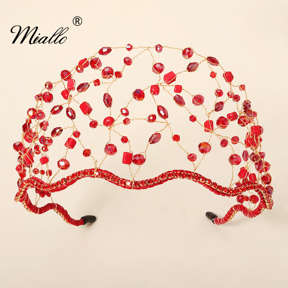 [miallo] Tiara TS-J2927 Handmade Crystal Crown Headbands for Women