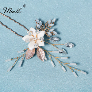 [miallo] Hair Comb HS-J6346 Flower Gold Hair Comb and Hair Pins