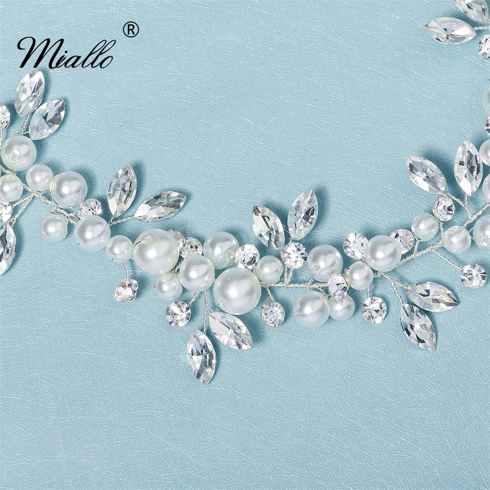 [miallo] Hairband HS-J6502 Pearl Rhinestone Wedding Hairband