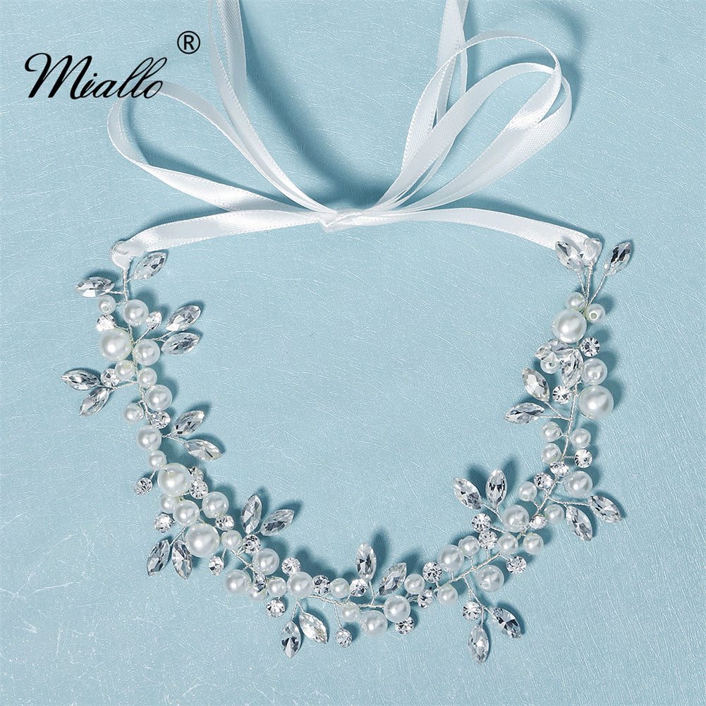 [miallo] Hairband HS-J6502 Pearl Rhinestone Wedding Hairband