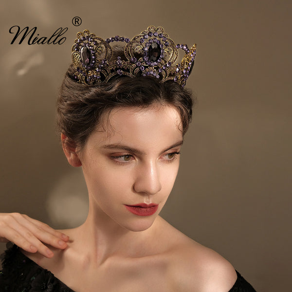 miallo] Tiara TS-J2906 Purple Rhinestone Tiaras and Crowns