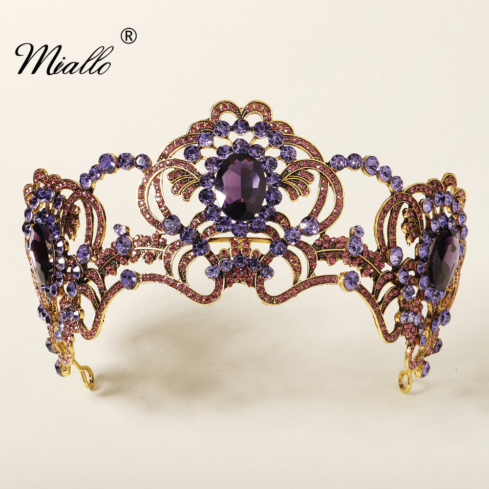 miallo] Tiara TS-J2906 Purple Rhinestone Tiaras and Crowns