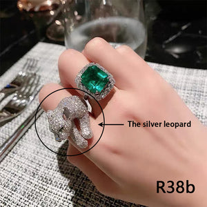 [miallo] Ring R38 Luxury Emerald Leopard Ring