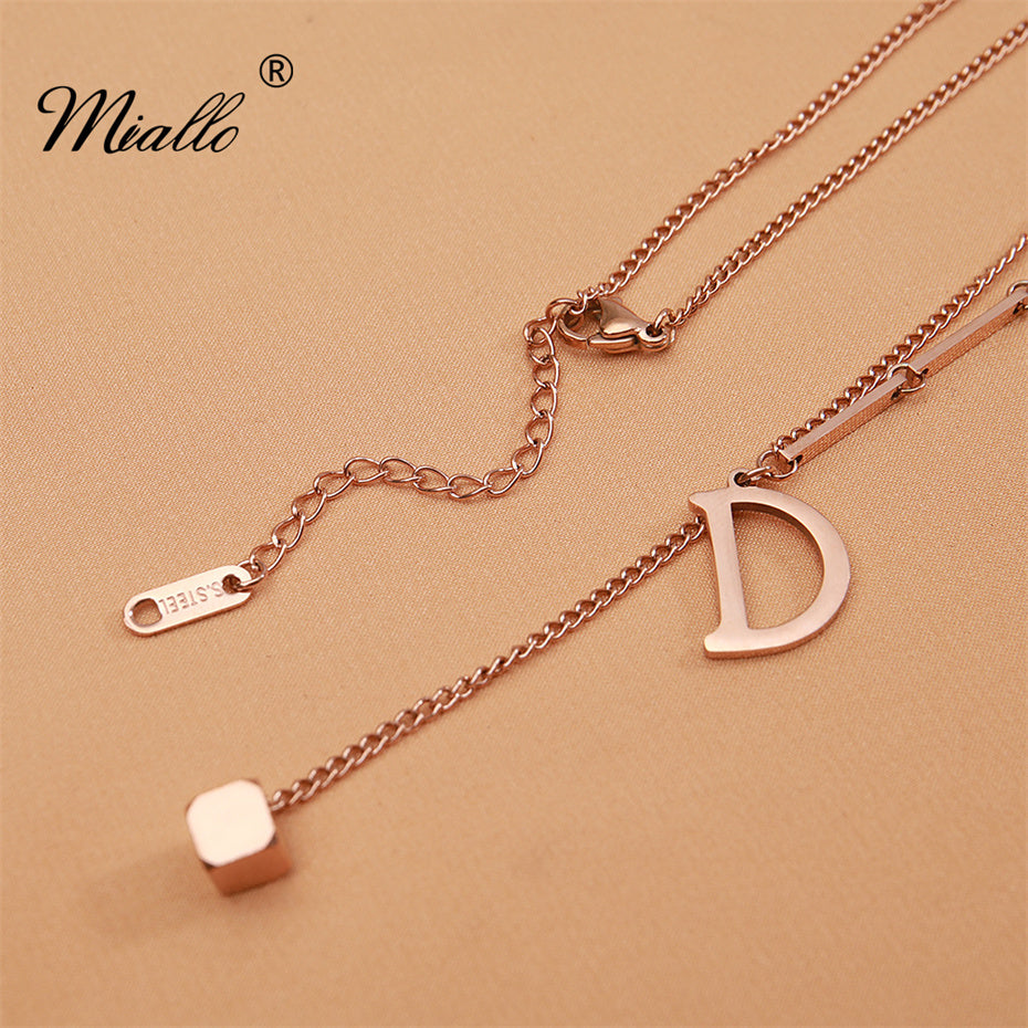 [miallo] Necklace N26 Simple Letter D Pendant Necklace