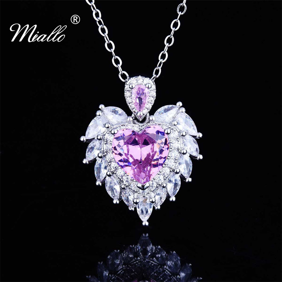 [miallo] Necklace N31 Angel Wing Heart Pendant Necklace