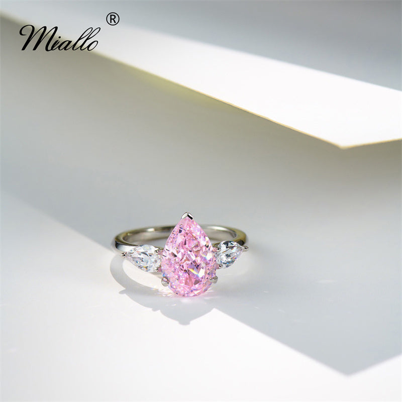 [miallo] Ring R189 Teardrop S925 CZ Stone Ring