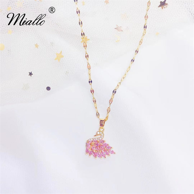 [miallo] Necklace N39 Cubic Zirconia Swan Necklace