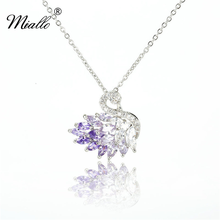 [miallo] Necklace N32 Swan Cubic Zirconia Necklace