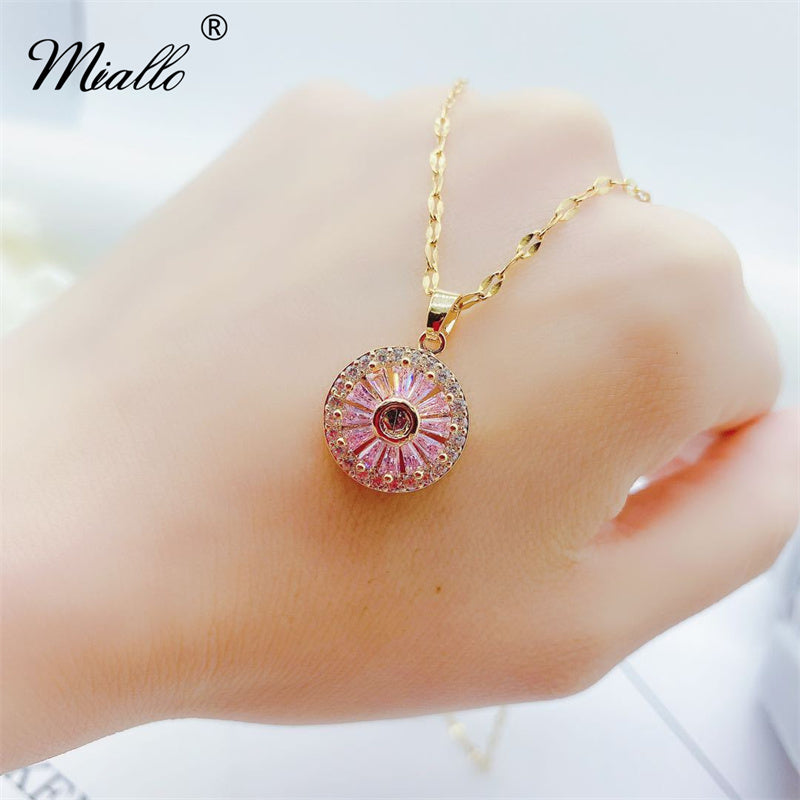 [miallo] Necklace N38 Rotatable Flower Necklace