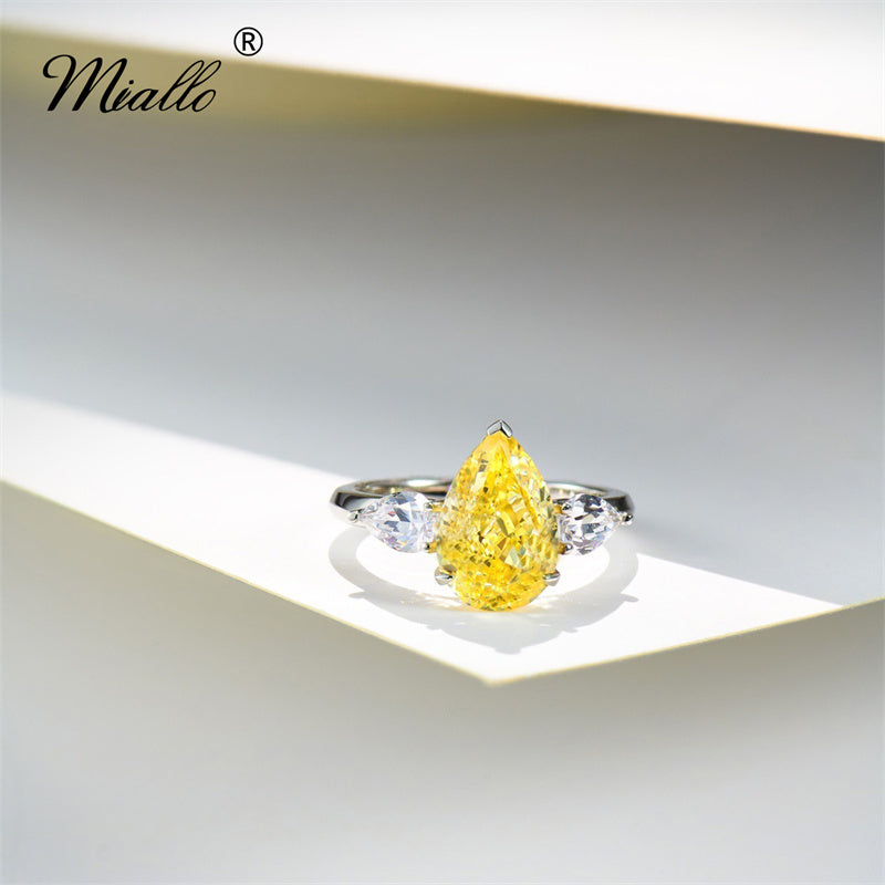 [miallo] Ring R189 Teardrop S925 CZ Stone Ring