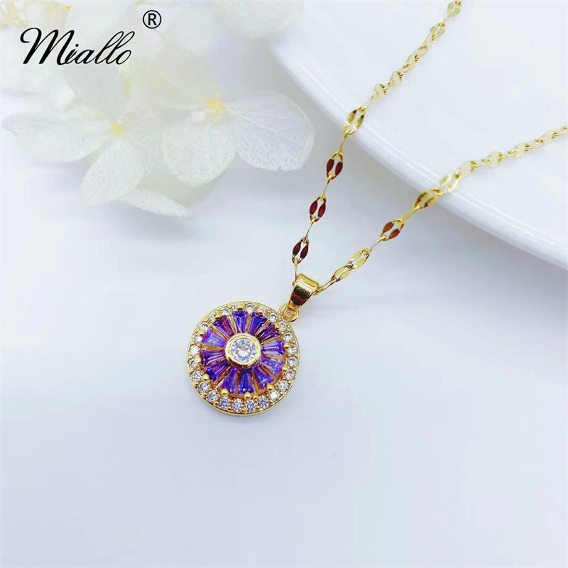 [miallo] Necklace N38 Rotatable Flower Necklace